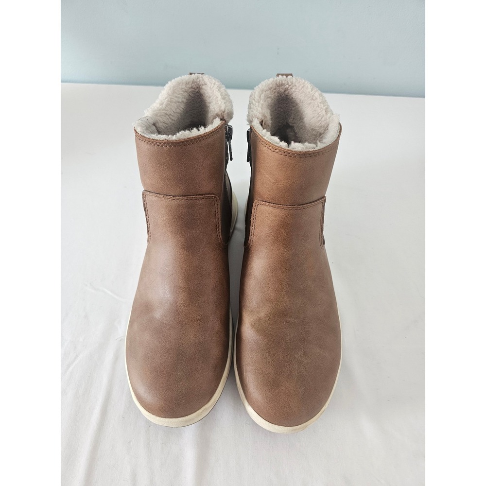Winter Gorpcore Eddie Bauer Siren Boot Womens 8 Brown Faux Fur Lined Ankle Zip - Picture 5 of 9
